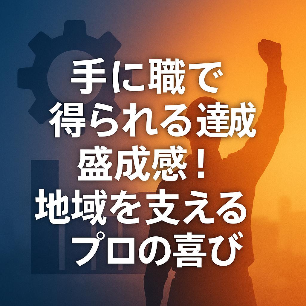 手に職で得られる達成感！地域を支えるプロの喜び