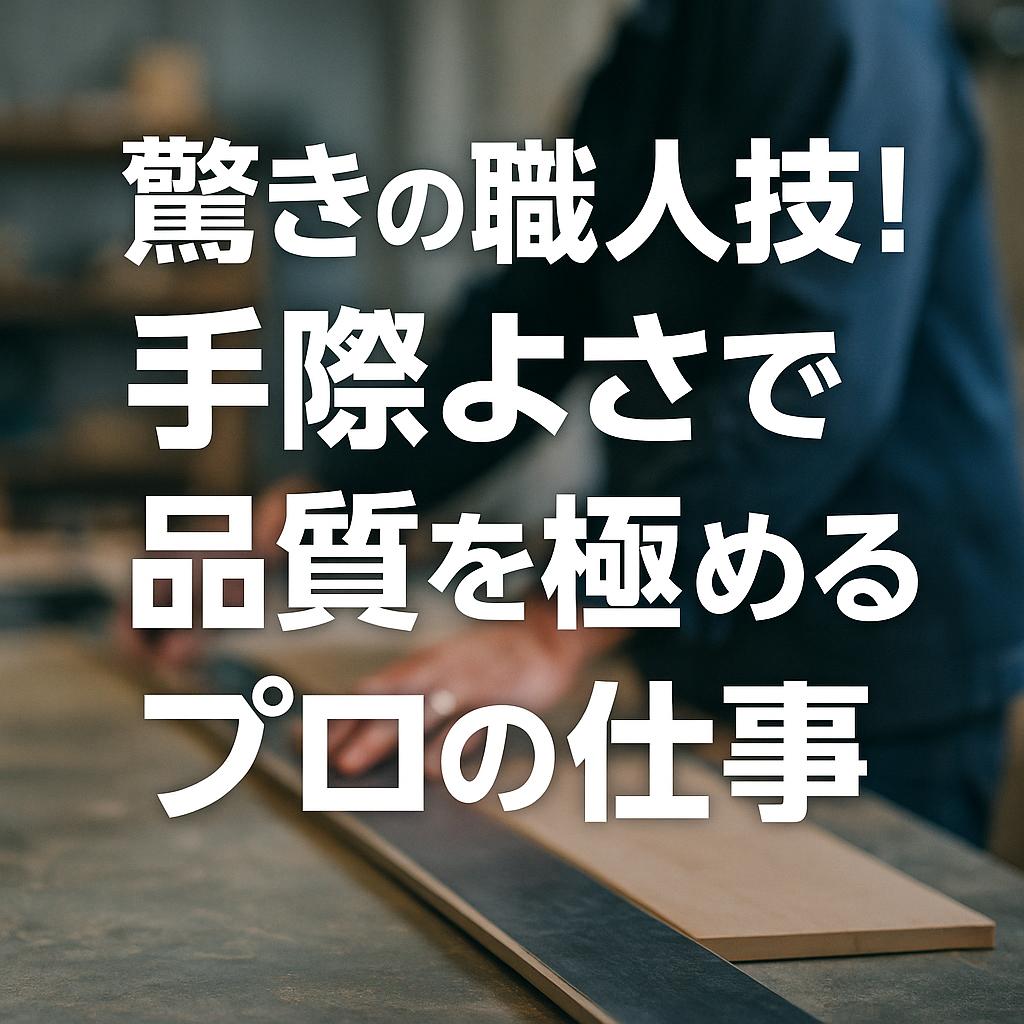 驚きの職人技！手際よさで品質を極めるプロの仕事
